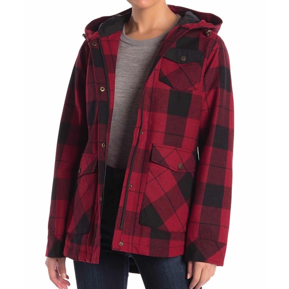 Pendleton Jackets & Blazers - New Pendleton Red & Black Wool Blend Coat XS